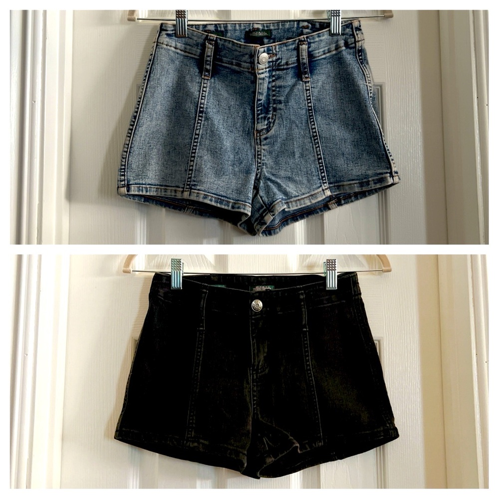 Wild Fable 2 pair shorts Super High Rise black size 00 blue wash size 0